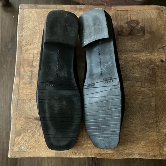 Stuart Weitzman black loafer flat moccasin embossed snake suede - Picture 5 of 6